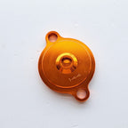 Zeta - Oil Filter Cover - KTM SXF 250 13-26, SXF350 11-26, SXF450 09-12 & 16-26, EXCF250 14-26, EXCF350 12-26, EXCF450/500 17-26, Husqvarna FC250/350 14-26, FC450 16-26, FE250/350 14-26, FE450/501 17-26, Gas Gas MCF/ECF/EXF 250-500 21-26 - Orange