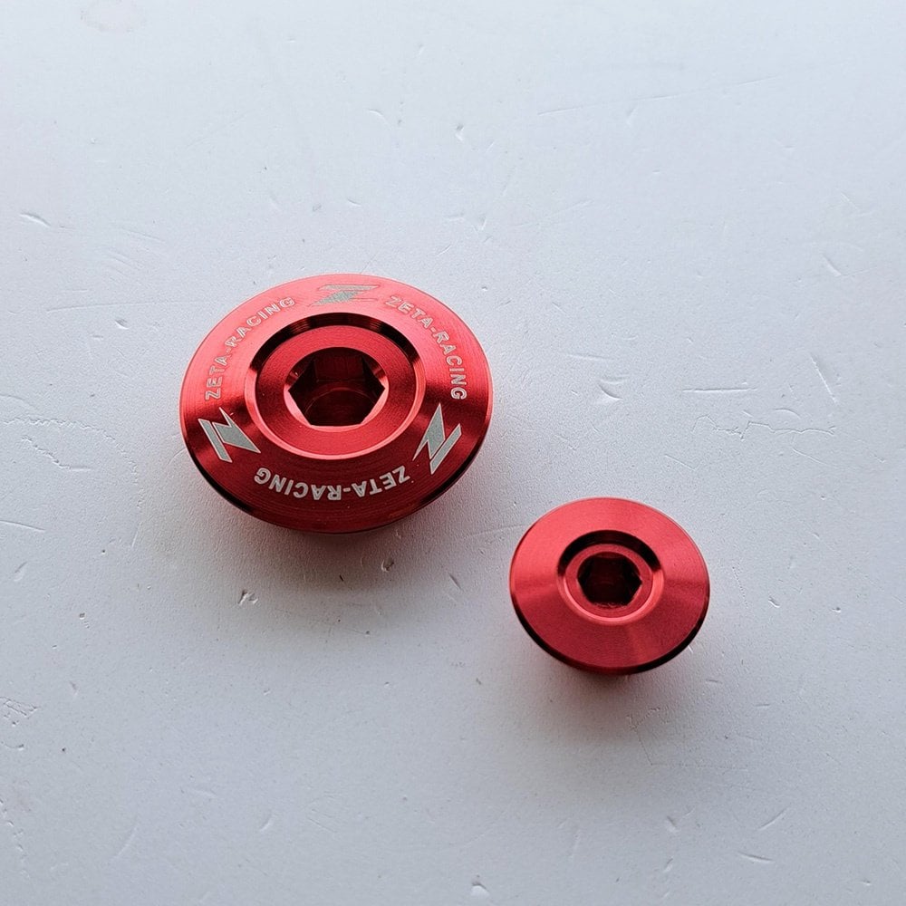 Zeta - Engine Plugs - CRF150 07-26, CRF250 10-17, CRF450 02-16, CRF450X 05-18, TRX400 00-08, TRX450 04-09 (Red)