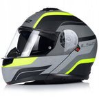 LS2 Motorcycle Flip Up Helmet - FF908 Strobe II Monza (Matt Black/Grey/Yellow)