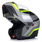 LS2 Motorcycle Flip Up Helmet - FF908 Strobe II Monza (Matt Black/Grey/Yellow)