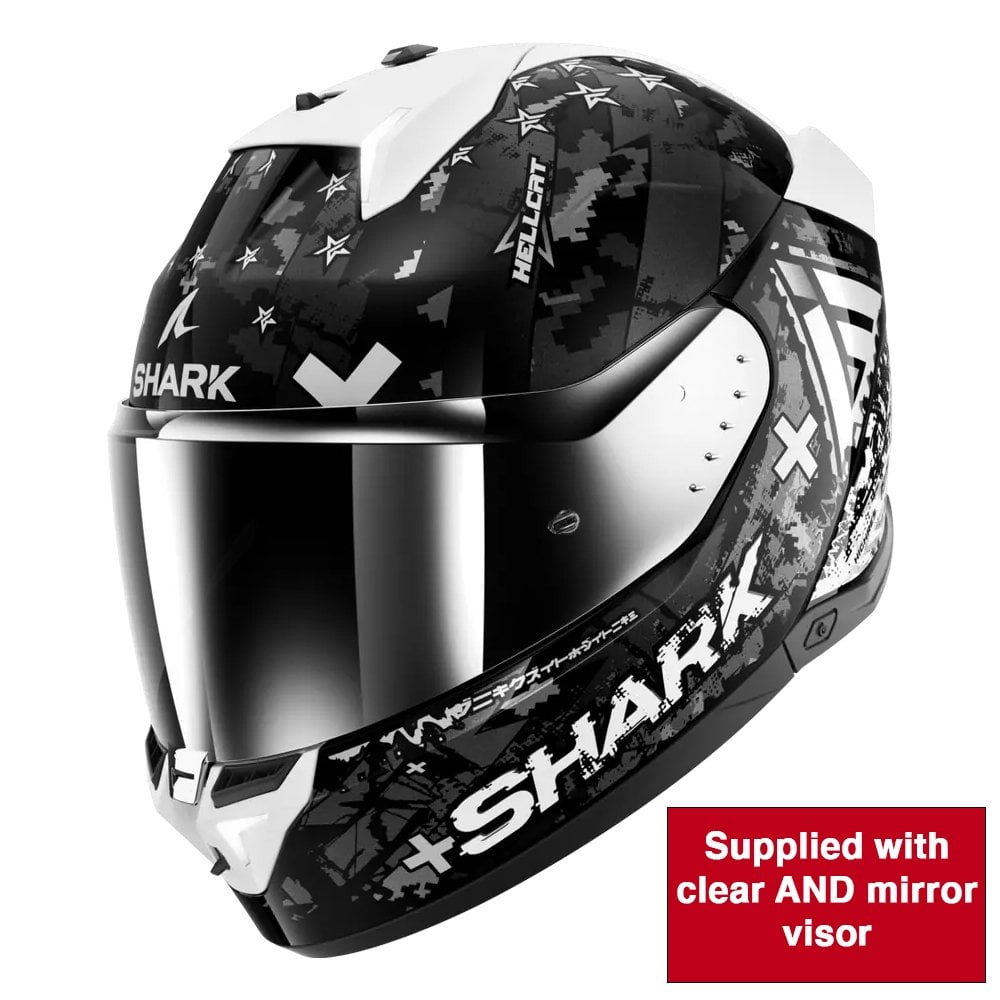 Shark (2025) Helmet - Skwal I3 Hellcat - Black/Silver/White (KUS)