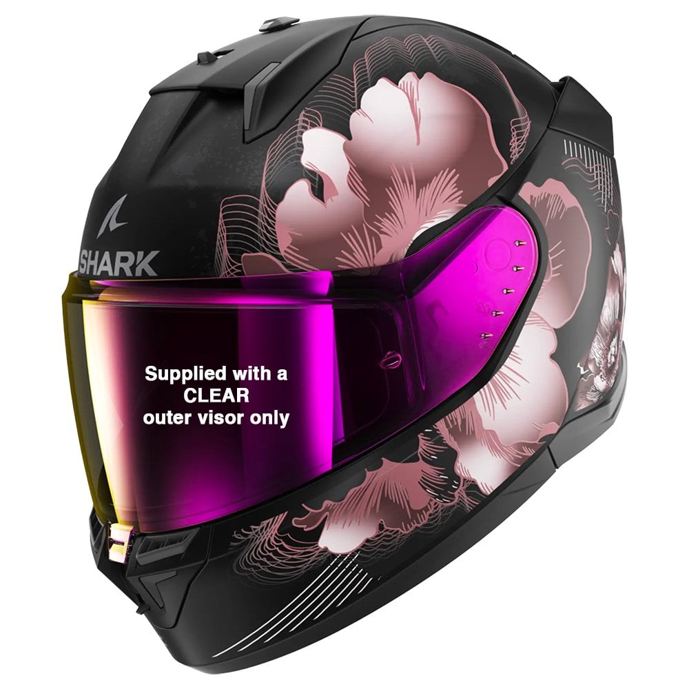 Shark (2025) Helmet - (2206) D-Skwal 3 Mayfer - Matt Black/Pink