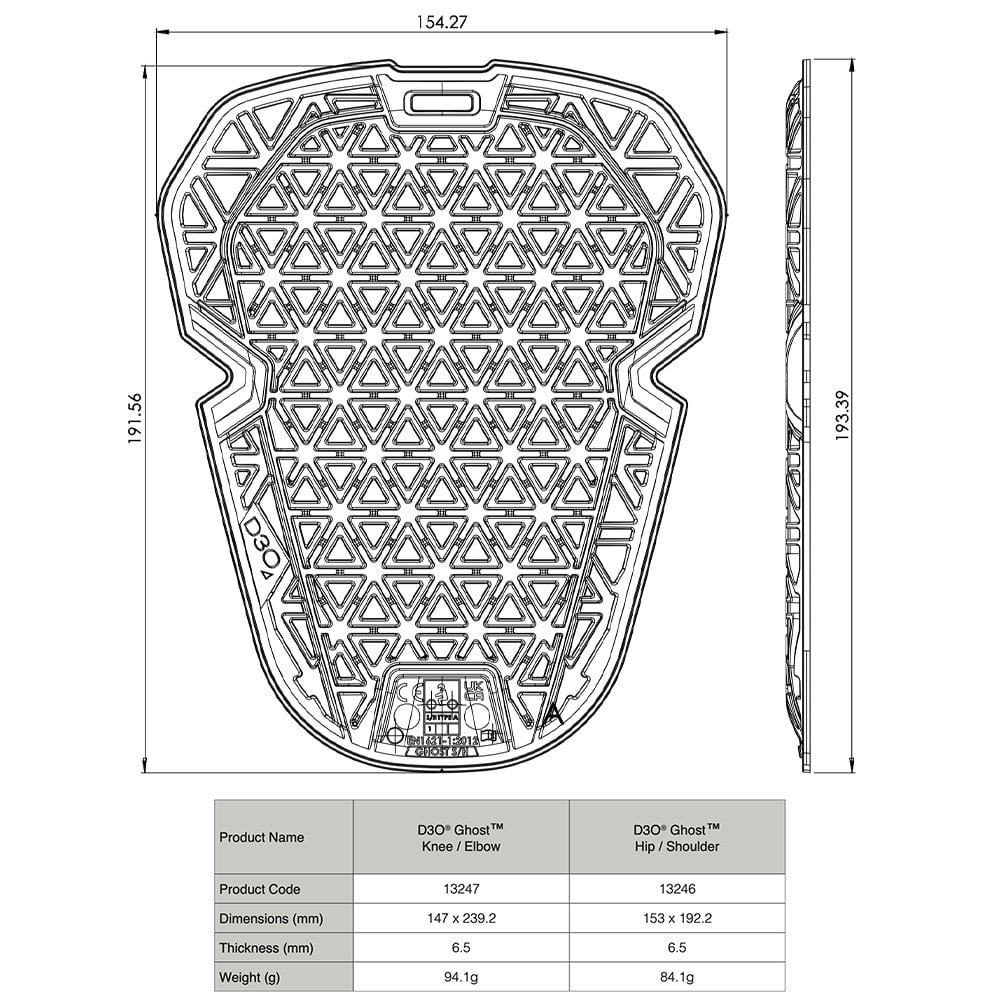 Richa (Armour) D3O - Ghost Hip/Shoulder Protector (CE2)