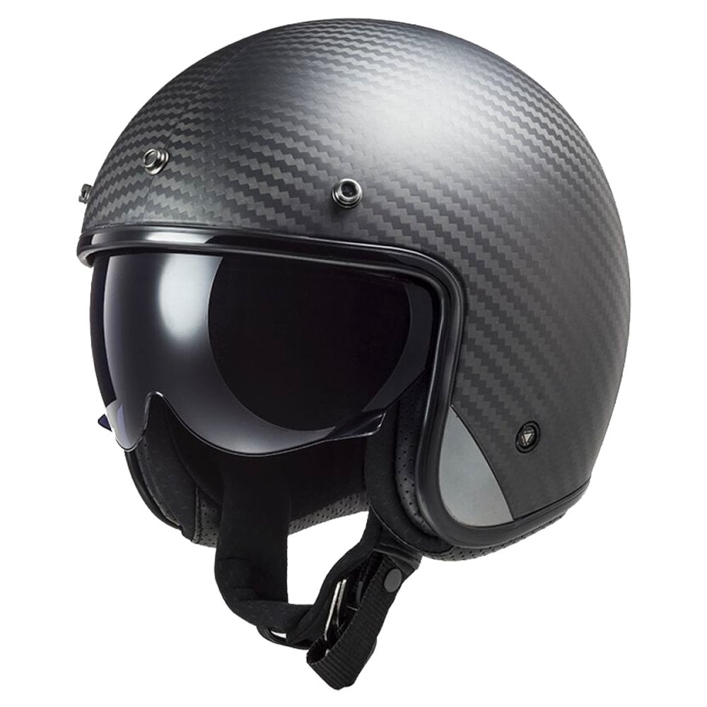 LS2 Motorcycle Open Face  Helmet - OF601 BOB II (Matt Carbon)