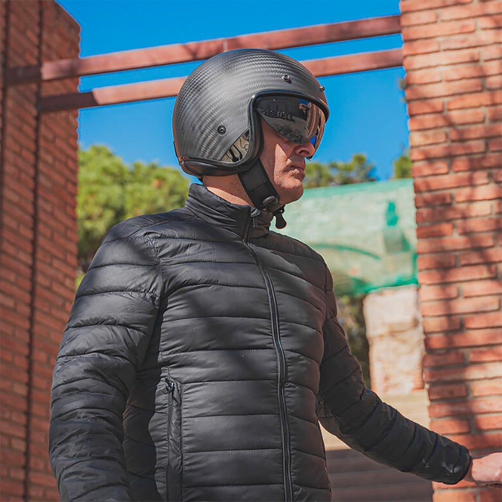 LS2 Motorcycle Open Face  Helmet - OF601 BOB II (Matt Carbon)