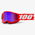 100% MX | MTB Youth Goggles - Accuri-2 (RED/WHITE) Red/Blue Iridium Lens