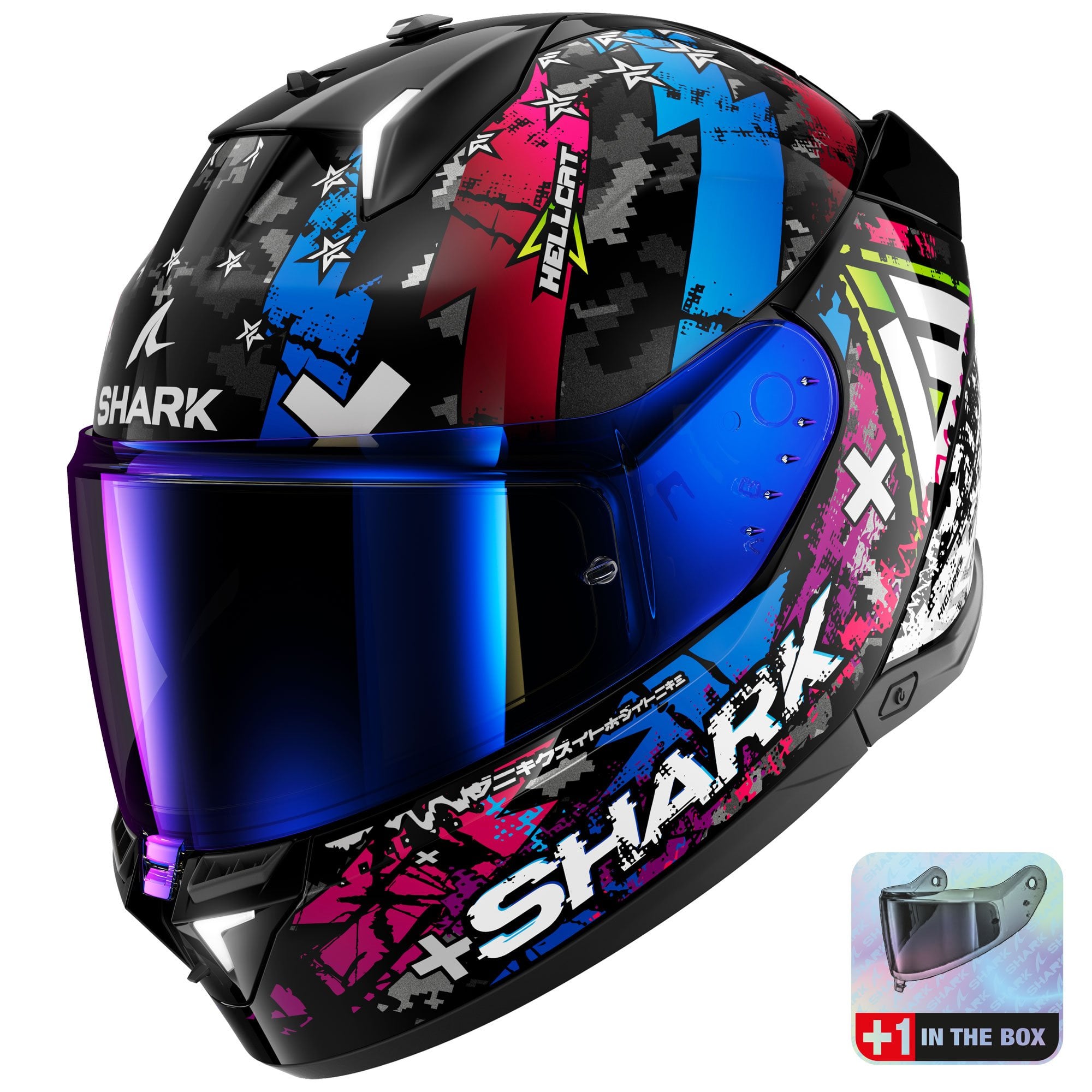 Shark (2025) Helmet - Skwal I3 Hellcat - Black/Purple/Blue (KUB)