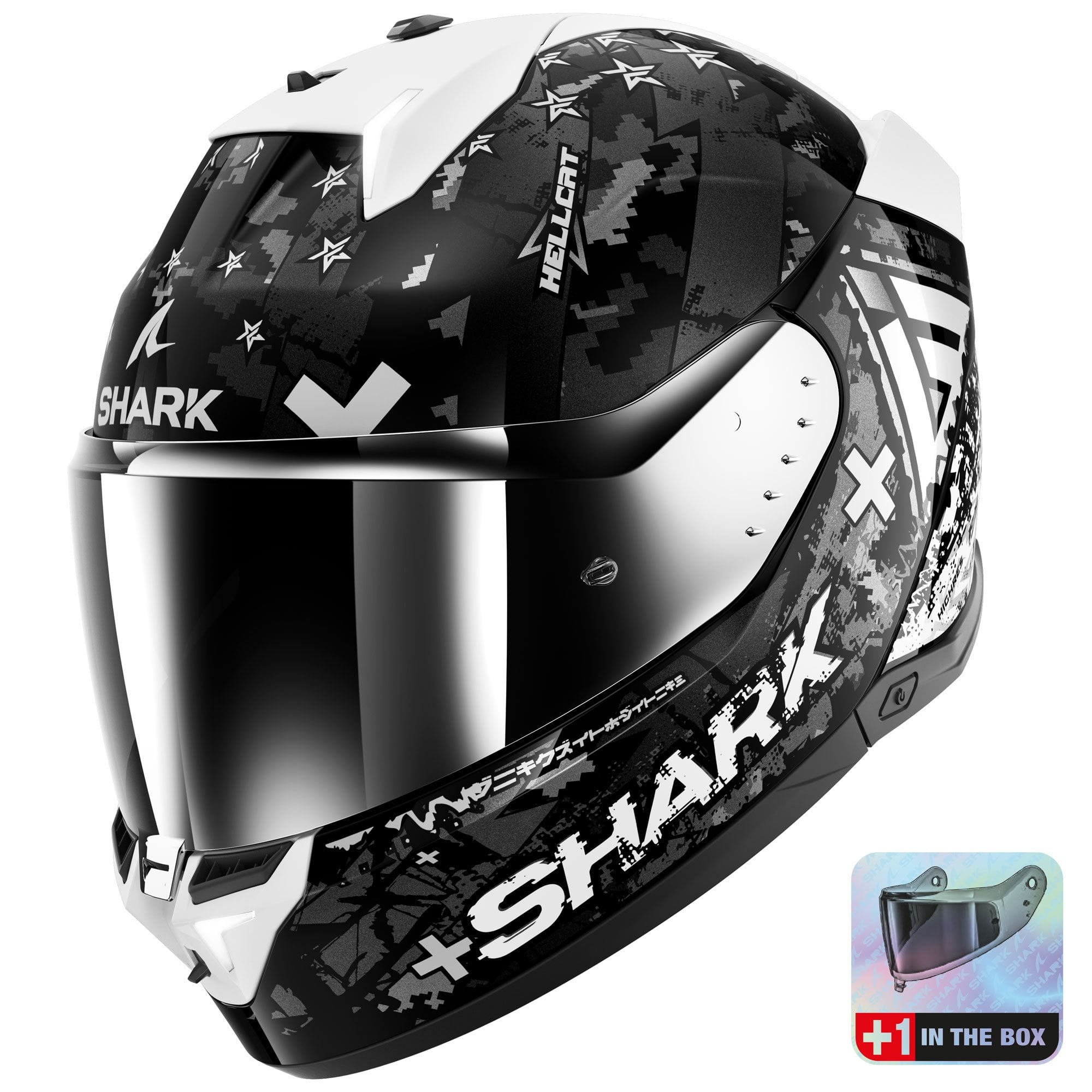 Shark (2025) Helmet - Skwal I3 Hellcat - Black/Silver/White (KUS)