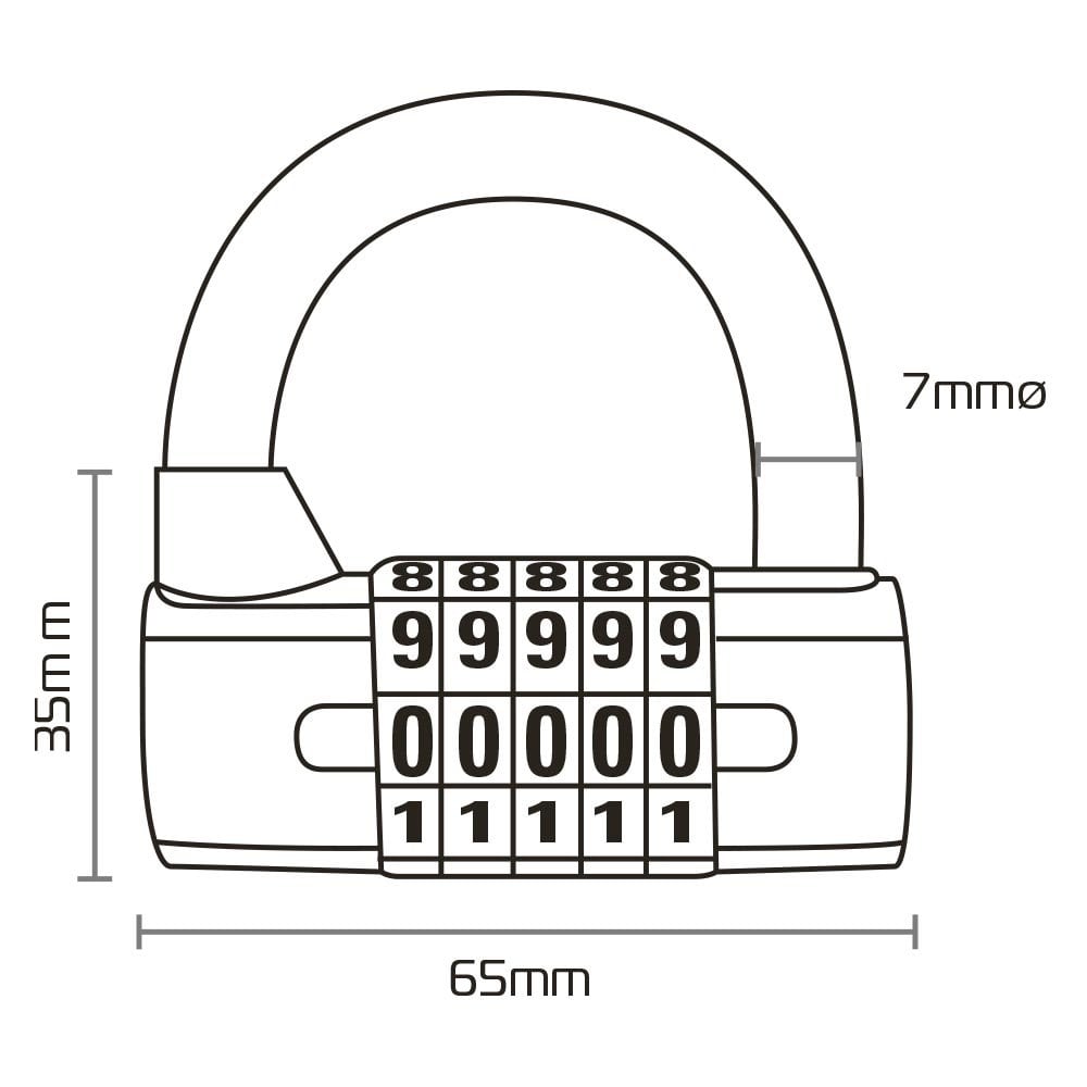 Oxford Security - 5 Digit Combination Padlock (LK102)