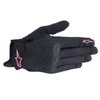 Alpinestars Women's Stated Air Motorcycle Short Gloves (Black/Yellow/Pink)