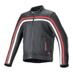 Alpinestars Motorcycle Leather Classic Jacket - Dyno (Black/Ruby Red/ECRU)