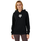 FOX Racing Women's Hoodie - FOX HEAD Fleece Pullover (Black/White)
