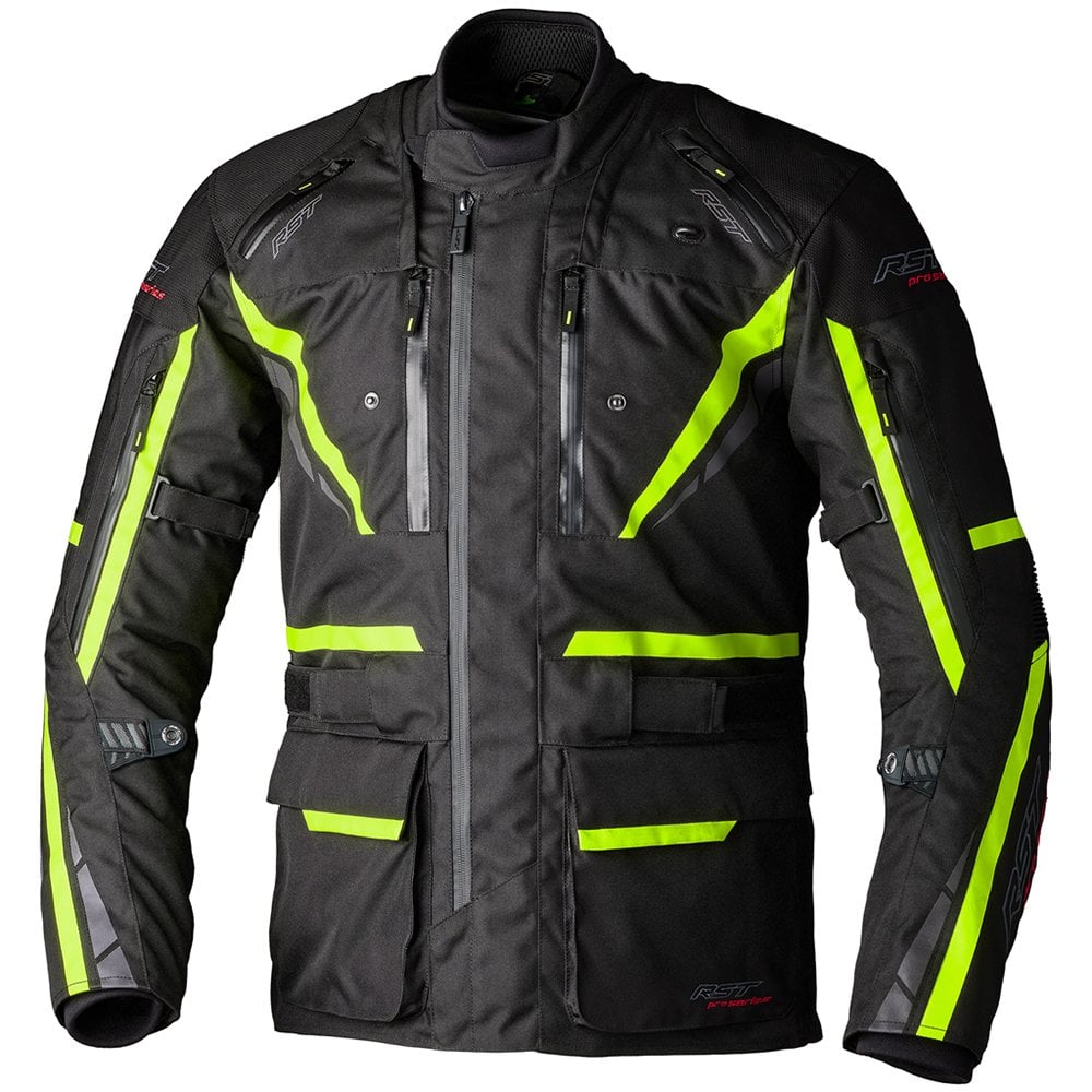 RST (SALE) Jacket, Textile - Paragon 7 CE (Black/Fluo Yellow)