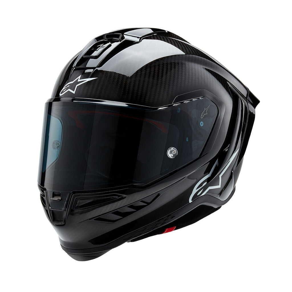 Alpinestars Motorcycle Road Race Helmet - Supertech S-R10 Solid (Black Carbon Matt / Gloss)