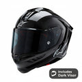 Alpinestars Supertech R10 Solid Motorcycle Race Helmet (Black Carbon Matt / Gloss)