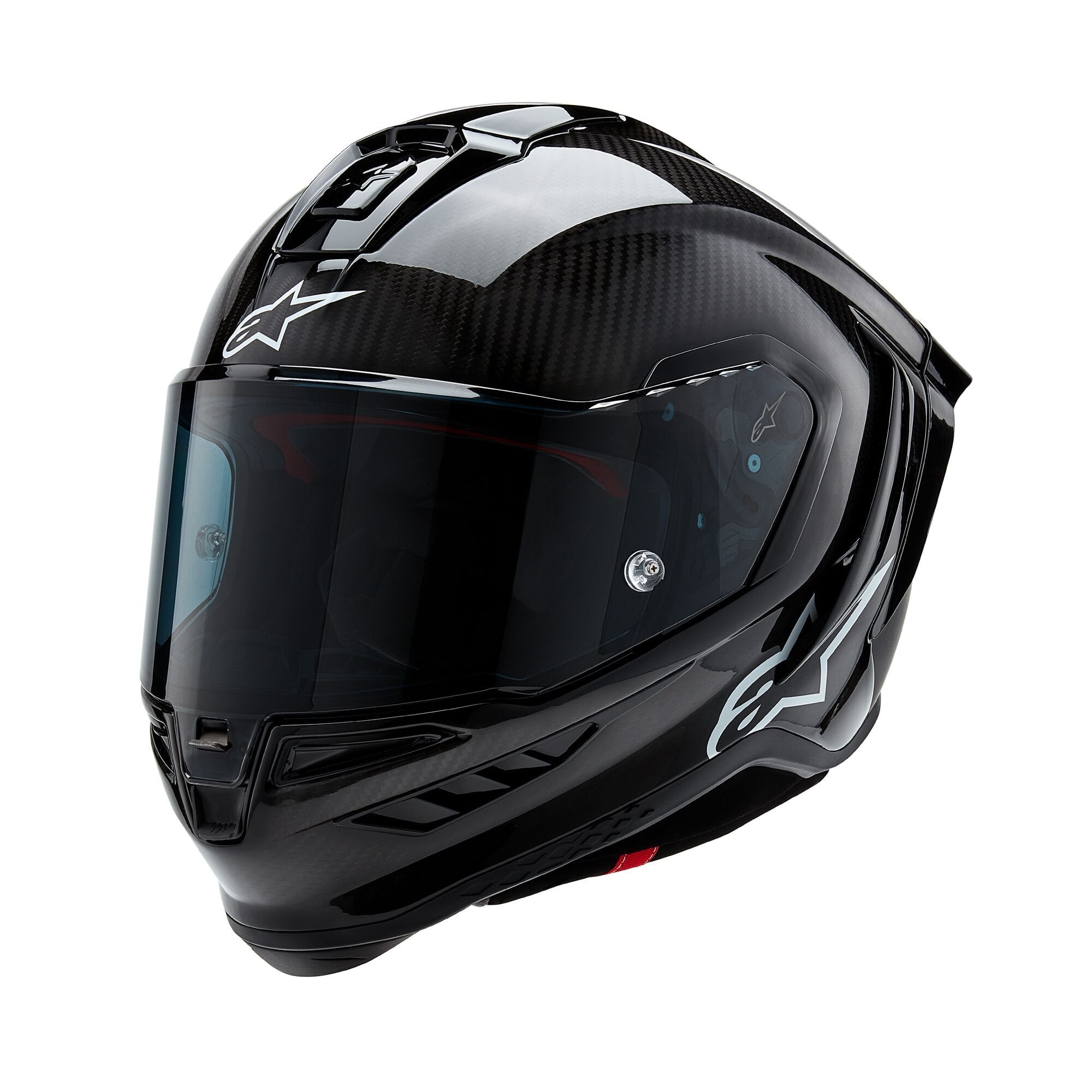 Alpinestars Motorcycle Road Race Helmet - Supertech S-R10 Solid (Black Carbon Matt / Gloss)