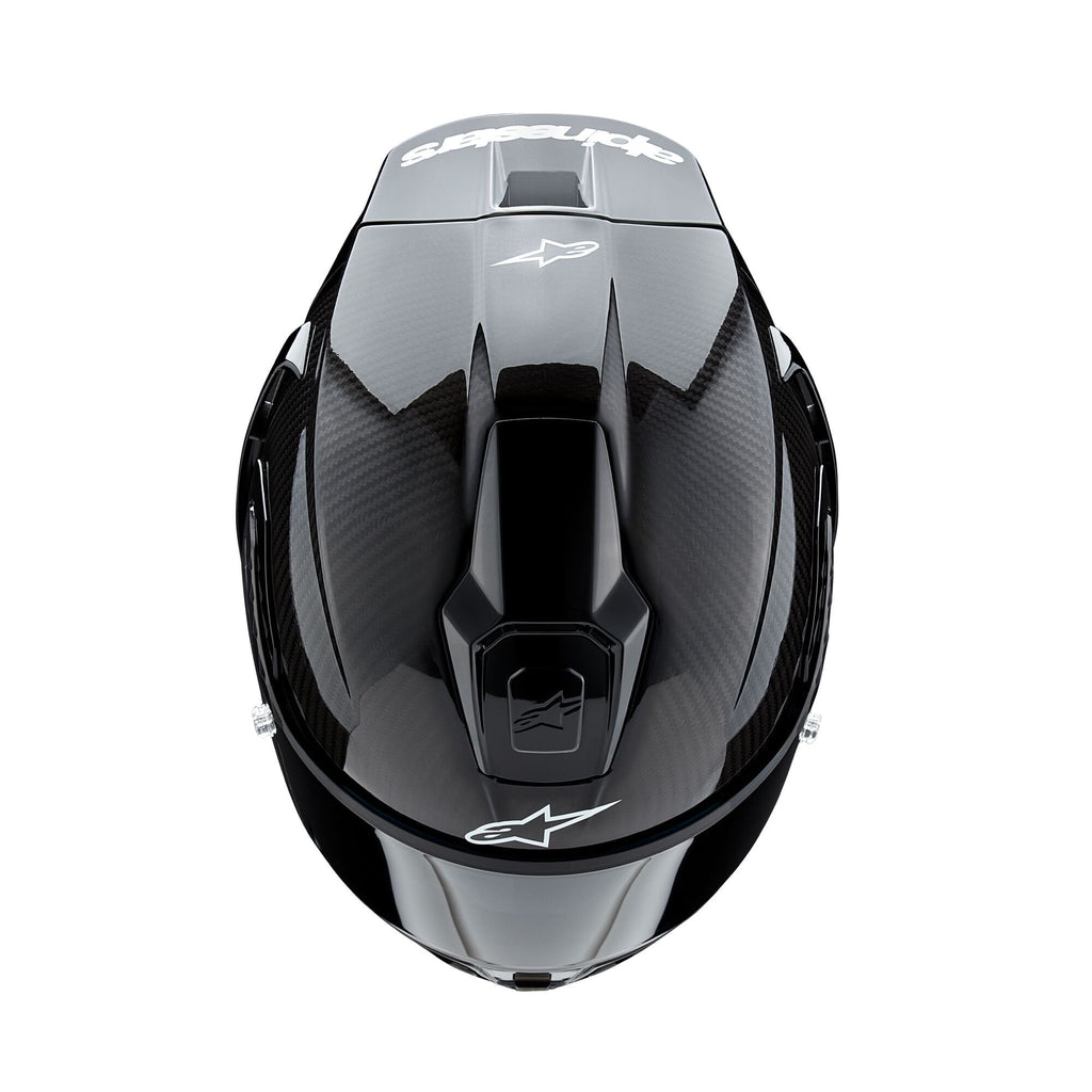 Alpinestars Motorcycle Road Race Helmet - Supertech S-R10 Solid (Black Carbon Matt / Gloss)