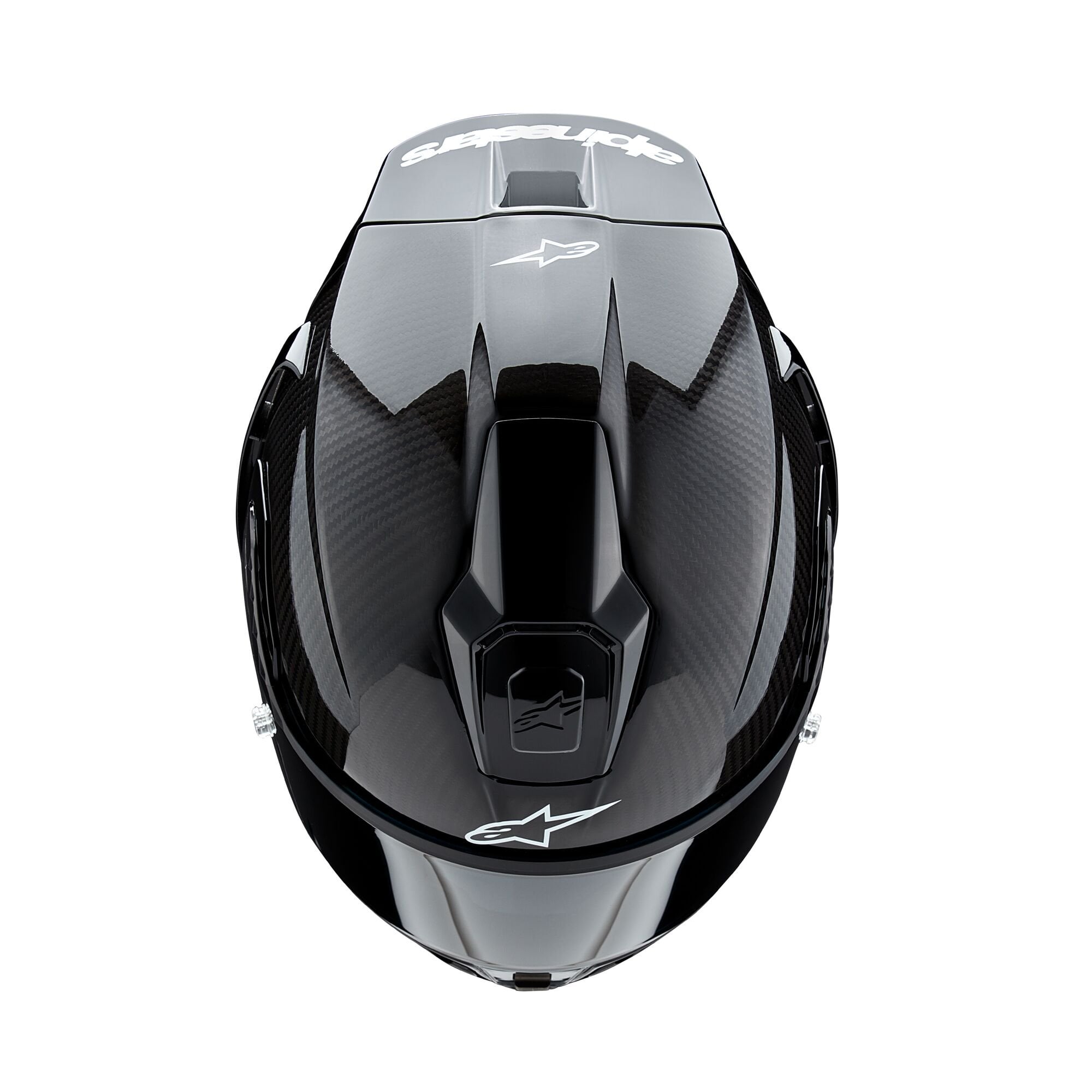 Alpinestars Motorcycle Road Race Helmet - Supertech S-R10 Solid (Black Carbon Matt / Gloss)