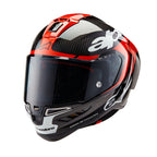 Alpinestars Supertech R10 ELEMENT Motorcycle Race Helmet (Black Carbon/Bright Red/White Gloss)