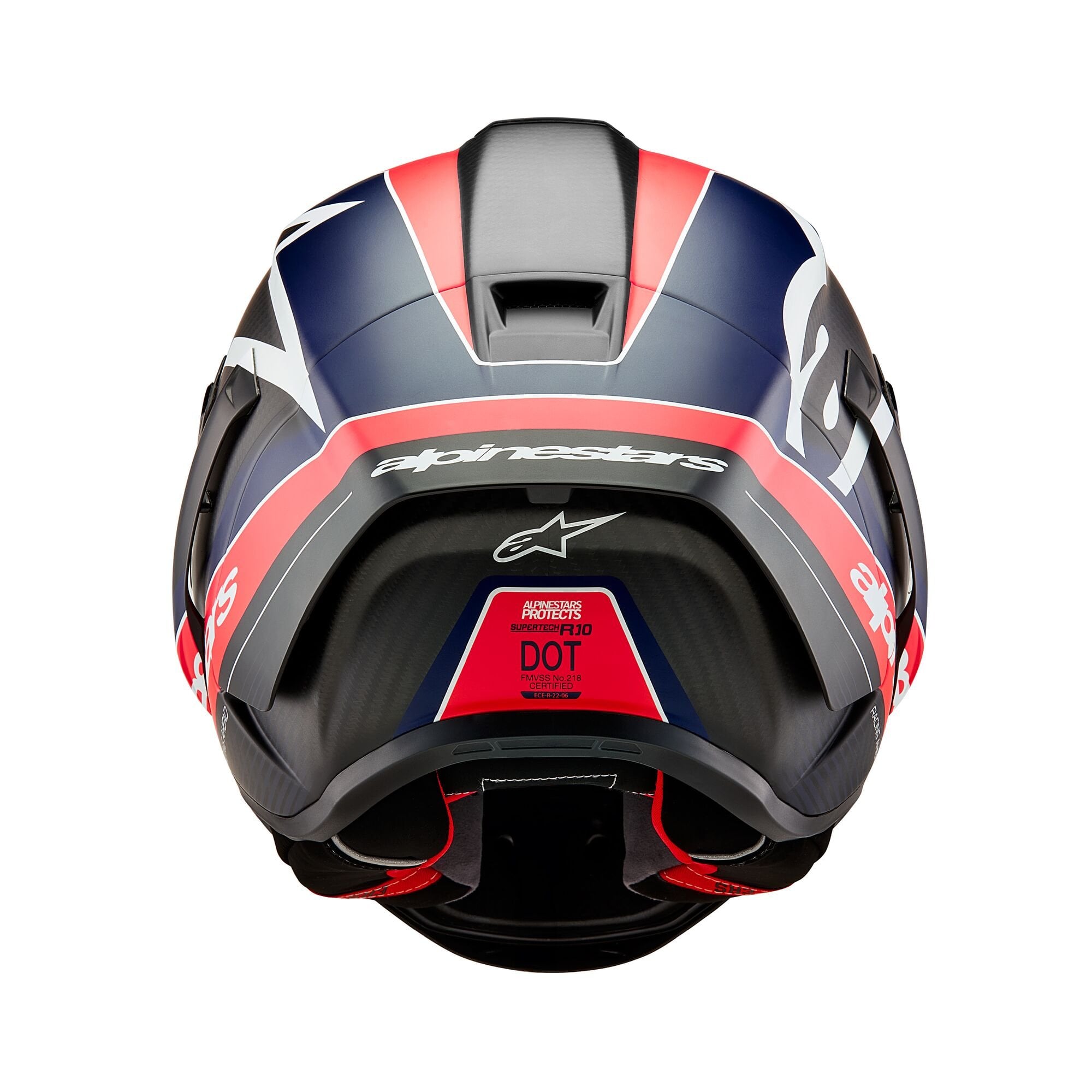 Alpinestars (2026) Helmet - Supertech R10 TEAM (Black Carbon/Red/Dark Blue Matt)
