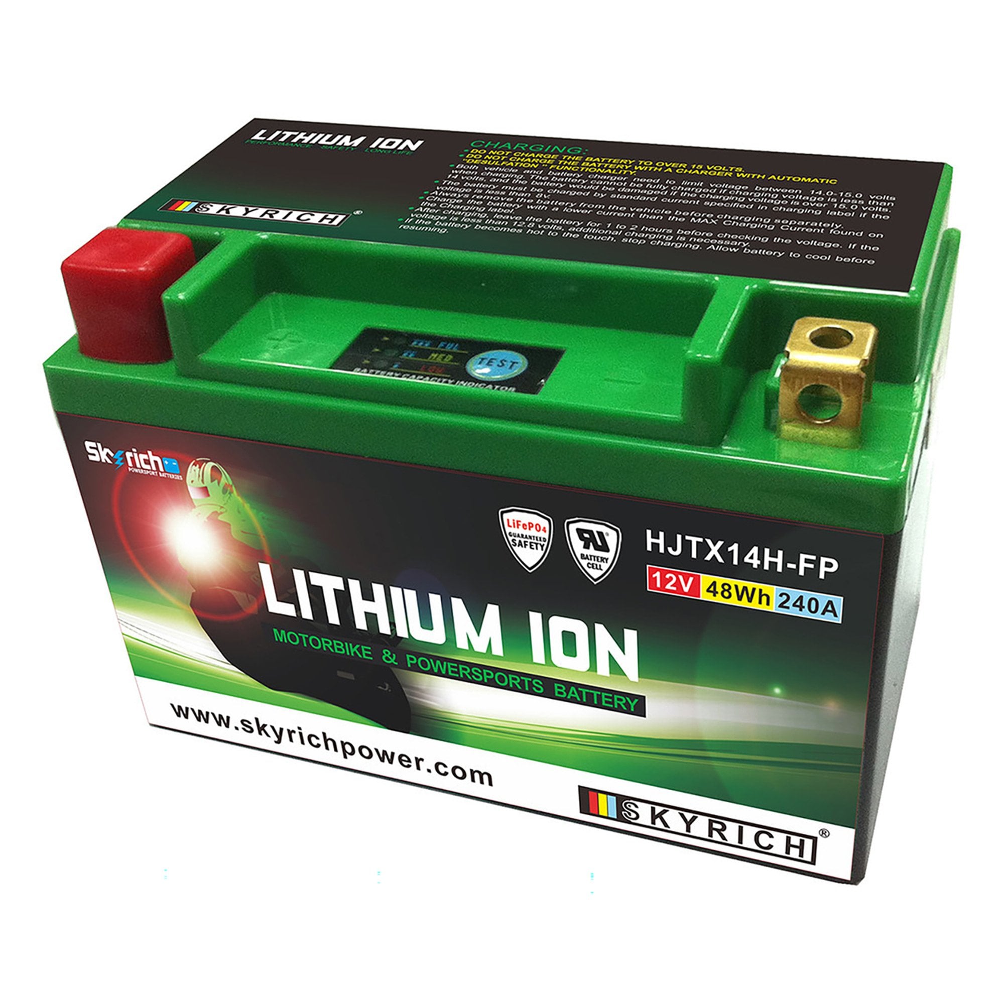 Skyrich - Lithium Battery - LTX14-BS (Replacement for YTX14H-BS, YTX14-BS, YTX12-BS, YTX12A-BS)