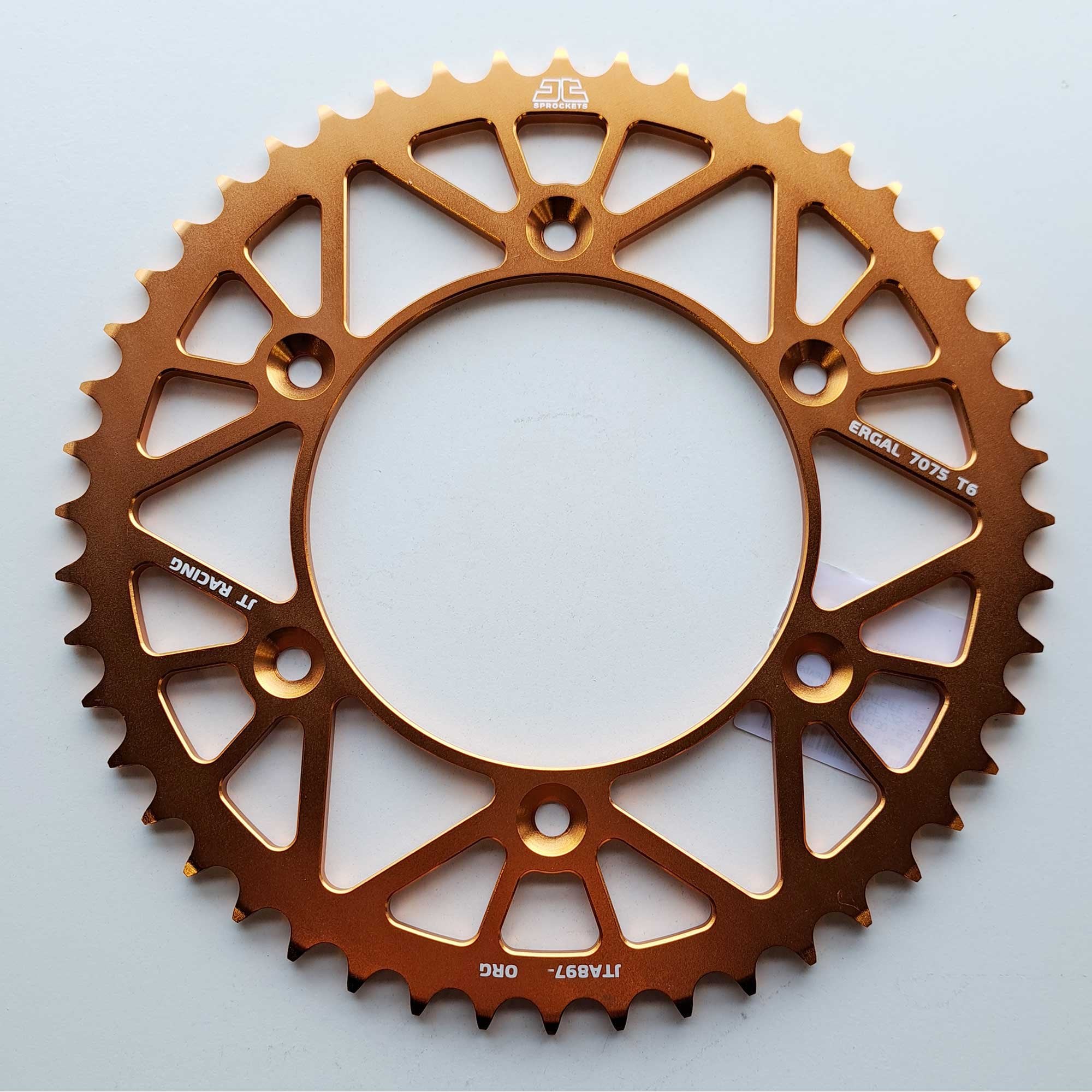 JT - Sprocket - Rear - JTA897/224U/TR130 - 520 - KTM 125-530 90-27, Husqvarna 125-501 14-27, Gas Gas 125-450 21-27, Triumph 250/450 24-27, STARK - Orange