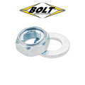 Bolt Hardware - Rear Axle Nut & Washer - 18mm - CR125/250 82-99, CR480 83-, CR500 84-01, XR650 00-07, KX125/250 93-02, RM125/250 86-08, RMX250 89-96, YZ125 86-98, YZ250 82-98, YZ490 82-90, YZF400 98