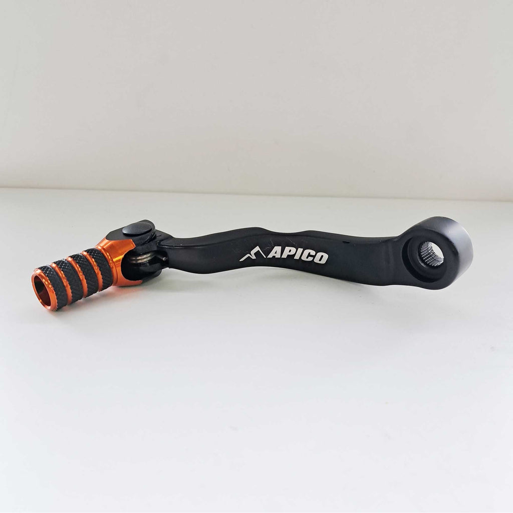 Apico - Gear Lever - Elite - KTM SX85 18-27, SX125/150 17-22, EXC150 17-23, XC-W125/150 17-22, Husqvarna TC85 18-27, TC125 17-22, TE150 17-23, TX125 17-23, Gas Gas MC85 21-27, MC125 21-23 - Black w/Orange