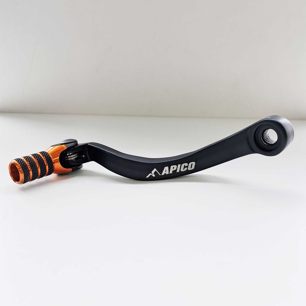 Apico - Gear Lever - Elite - KTM SX125 01-16, SX144 07-08, SX150/250 09-16, SXF250 13-15, SXF350 11-15, SXF450 07-12, EXC125/200 01-16, EXCF250 11, Husqvarna TC125 14-16, FC250/350 14-15, TE125 14-16, FE350 14–15 - Black w/Orange