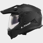 LS2 Motorcycle Adventure Helmet - MX702 Pioneer II Plain (Matt Black)