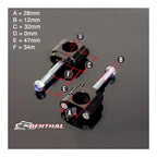 Renthal - Bar Mounts - Fat Bar/28.6mm - 0mm Offset - CRF250/450 00-27, YZF/WRF250/450 14-27, KX85/112 01-27, KX125/250 03-08, KXF250/450 17-27, KLX140 11-27