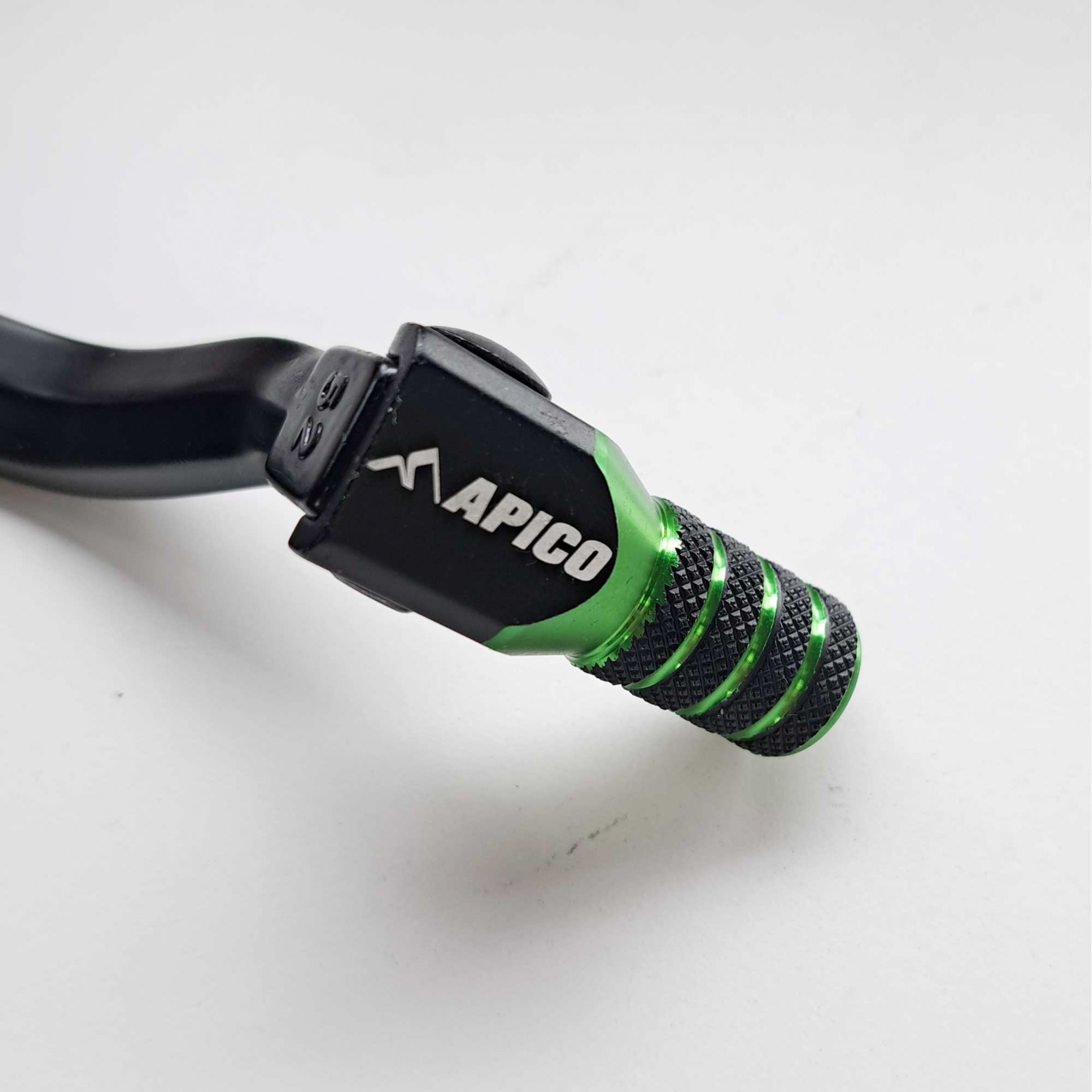 Apico - Gear Lever - Elite - KX80 81-00, KX85 01-26, KX100 01-21, KX112 22-26, KX125/250 83-93 - Black w/Green