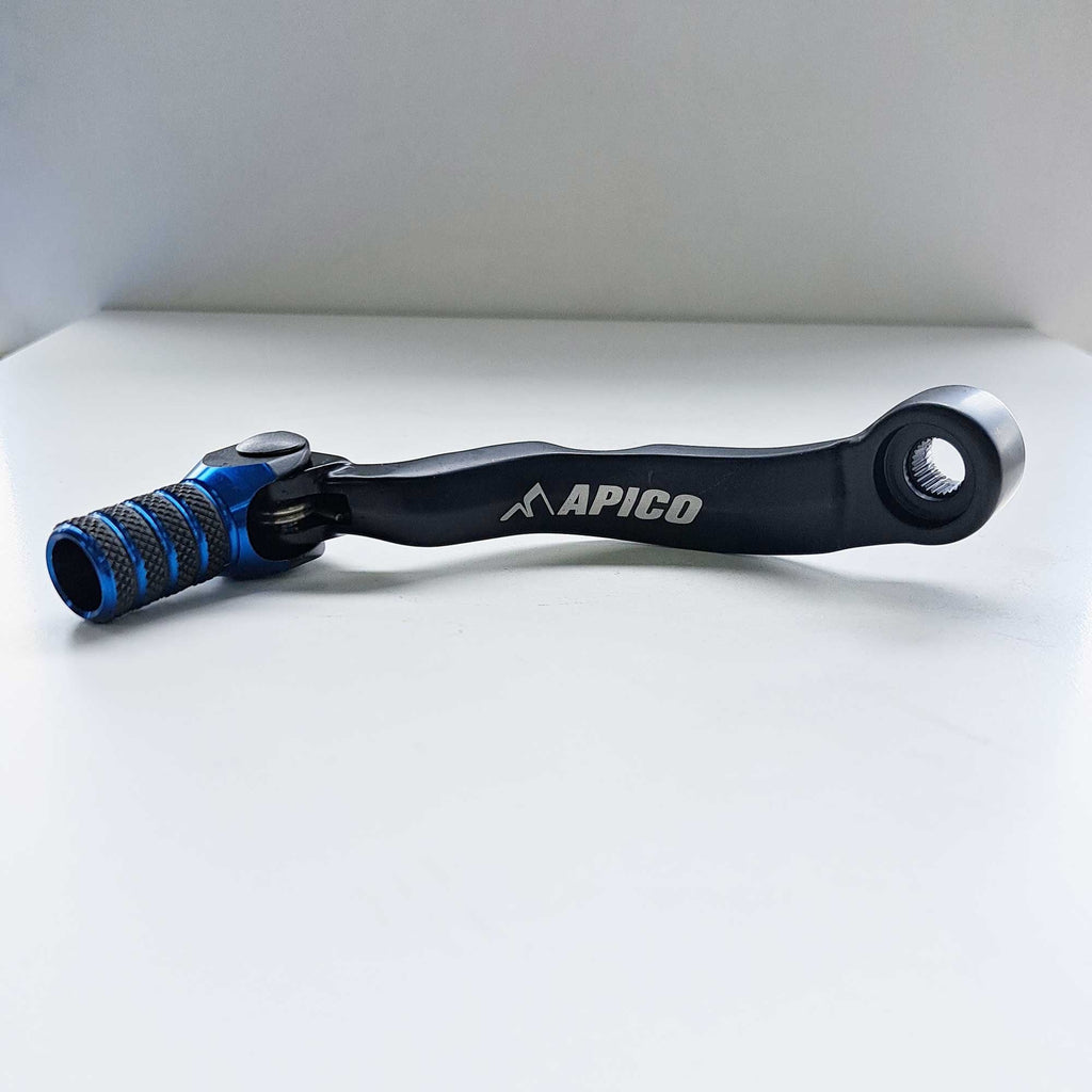 Apico - Gear Lever - Elite - KTM SX85 18-27, SX125/150 17-22, EXC150 17-23, XC-W125/150 17-22, Husqvarna TC85 18-27, TC125 17-22, TE150 17-23, TX125 17-23, Gas Gas MC85 21-27, MC125 21-23 - Black w/Blue