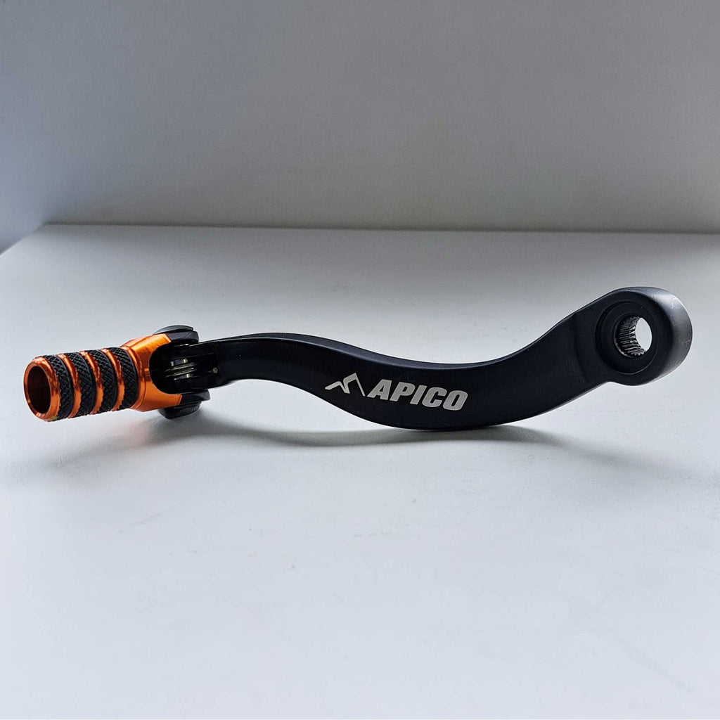 Apico - Gear Lever - Elite - KTM SXF450 16-22, EXCF450/500 17-23, Husqvarna FC450 16-22, FE450/501 17-23, Gas Gas MCF450 21-23, EXF450 21-23 - Black w/Orange