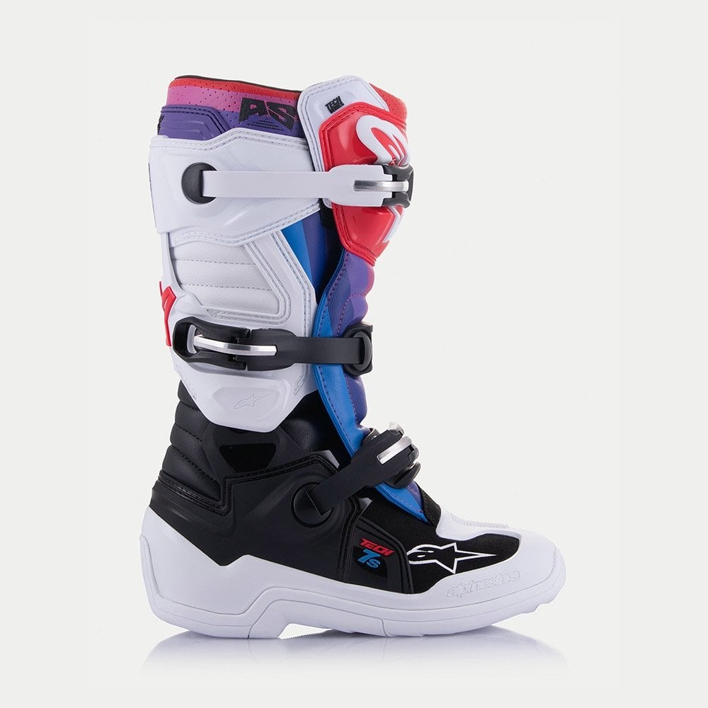 Alpinestars Youth MX Boots - Tech 7S (Black/White/Rainbow)