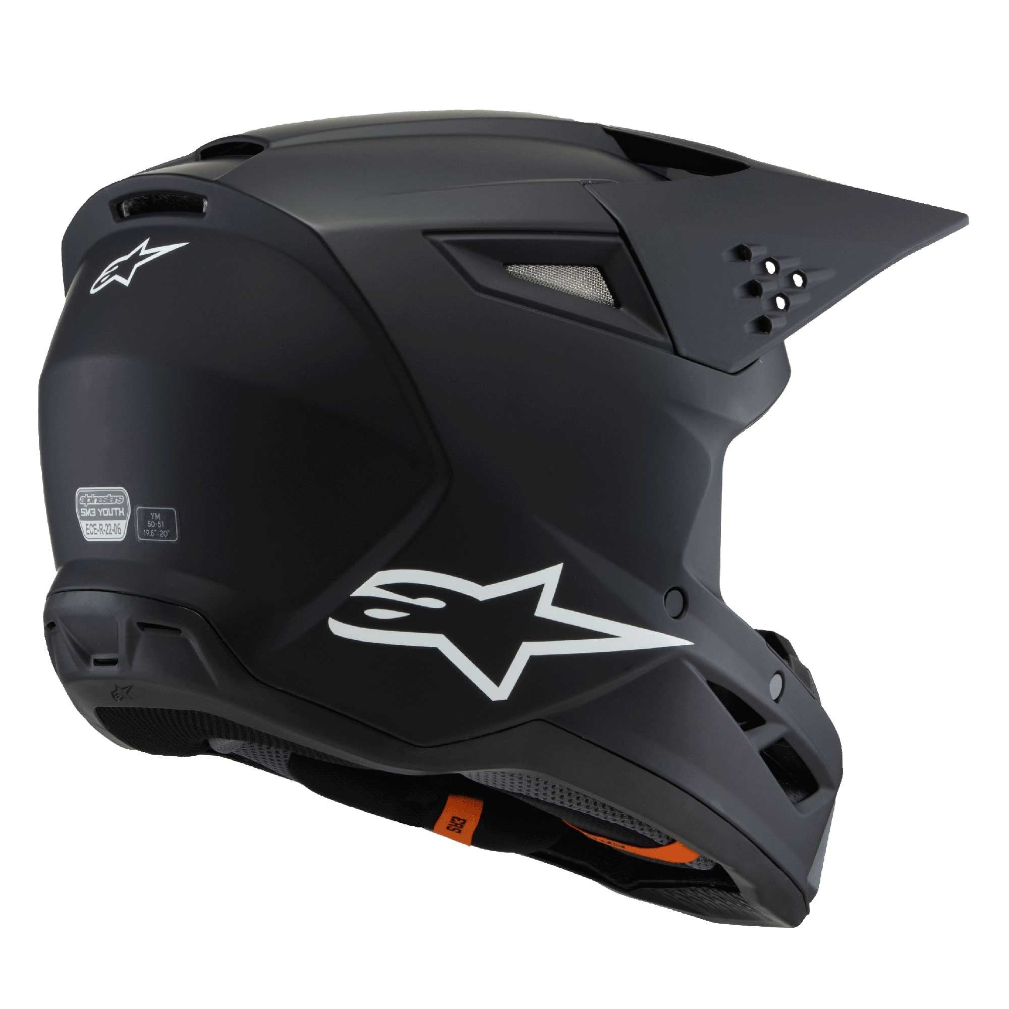 Alpinestars (MX26) Youth Helmet - S-M3 Solid ECE06 (Black Matt)