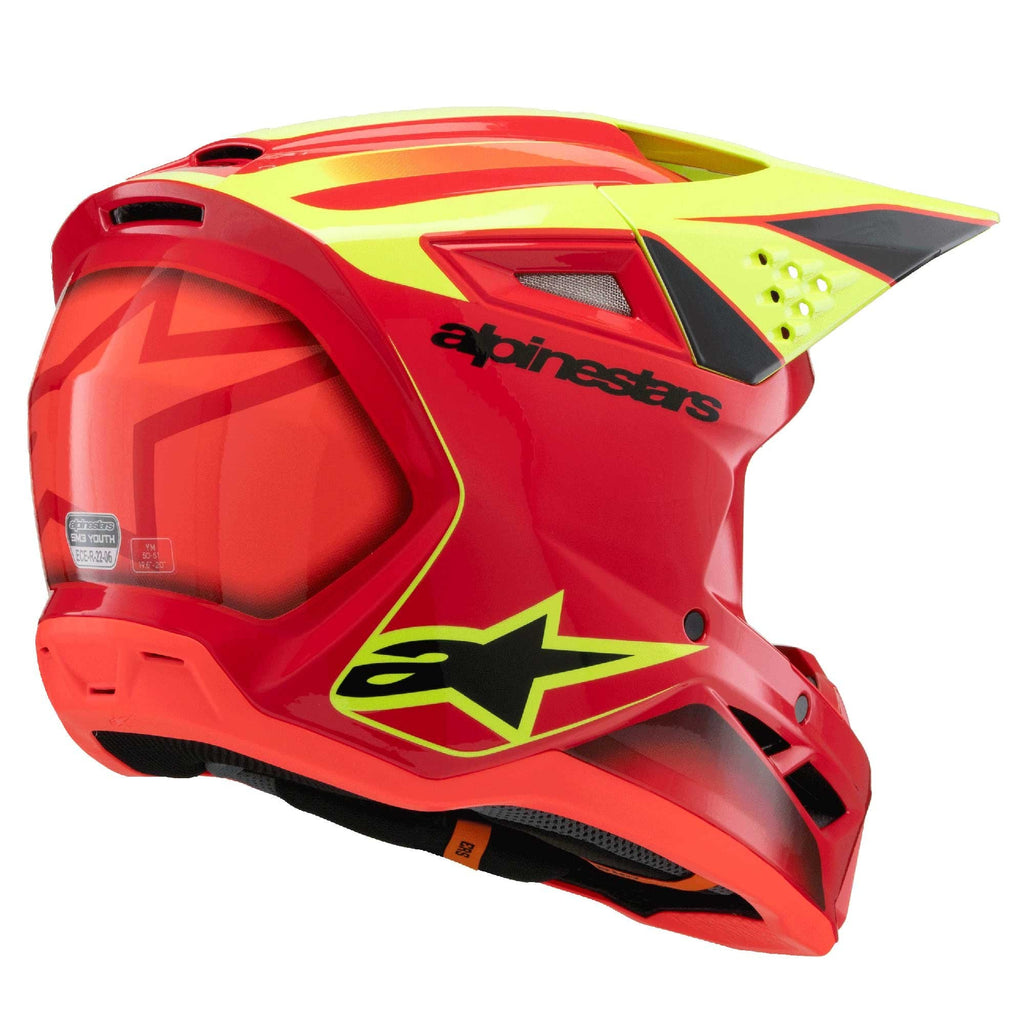 Alpinestars (MX26) Youth Helmet - S-M3 FRAY ECE06 (Red/Yellow Fluo/Black Gloss)
