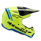 Alpinestars Youth S-M3 Radium Helmet (Yellow Fluo/Black/Blue Gloss)