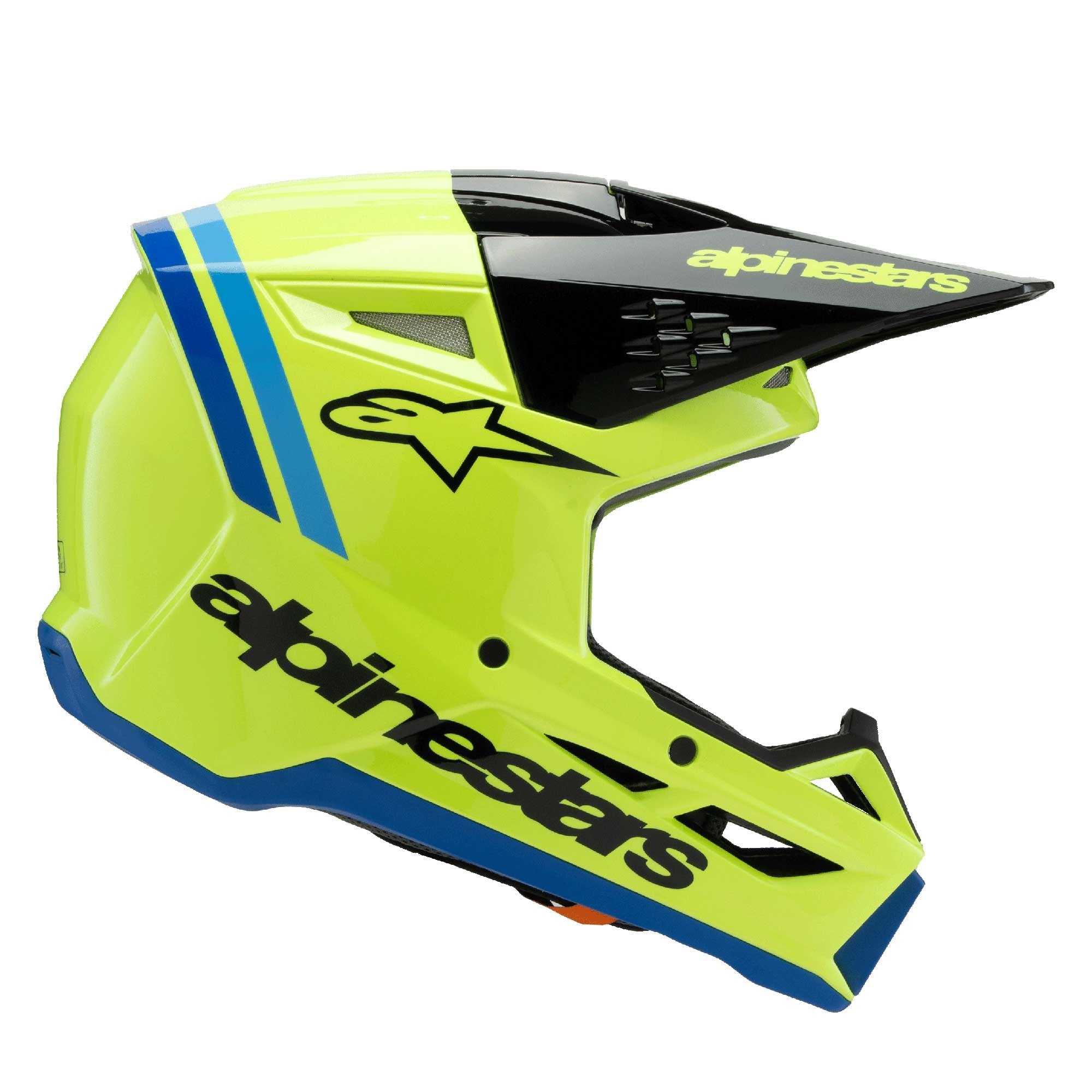 Alpinestars (MX26) Youth Helmet - S-M3 Radium ECE06 (Yellow Fluo/Black/Blue Gloss)