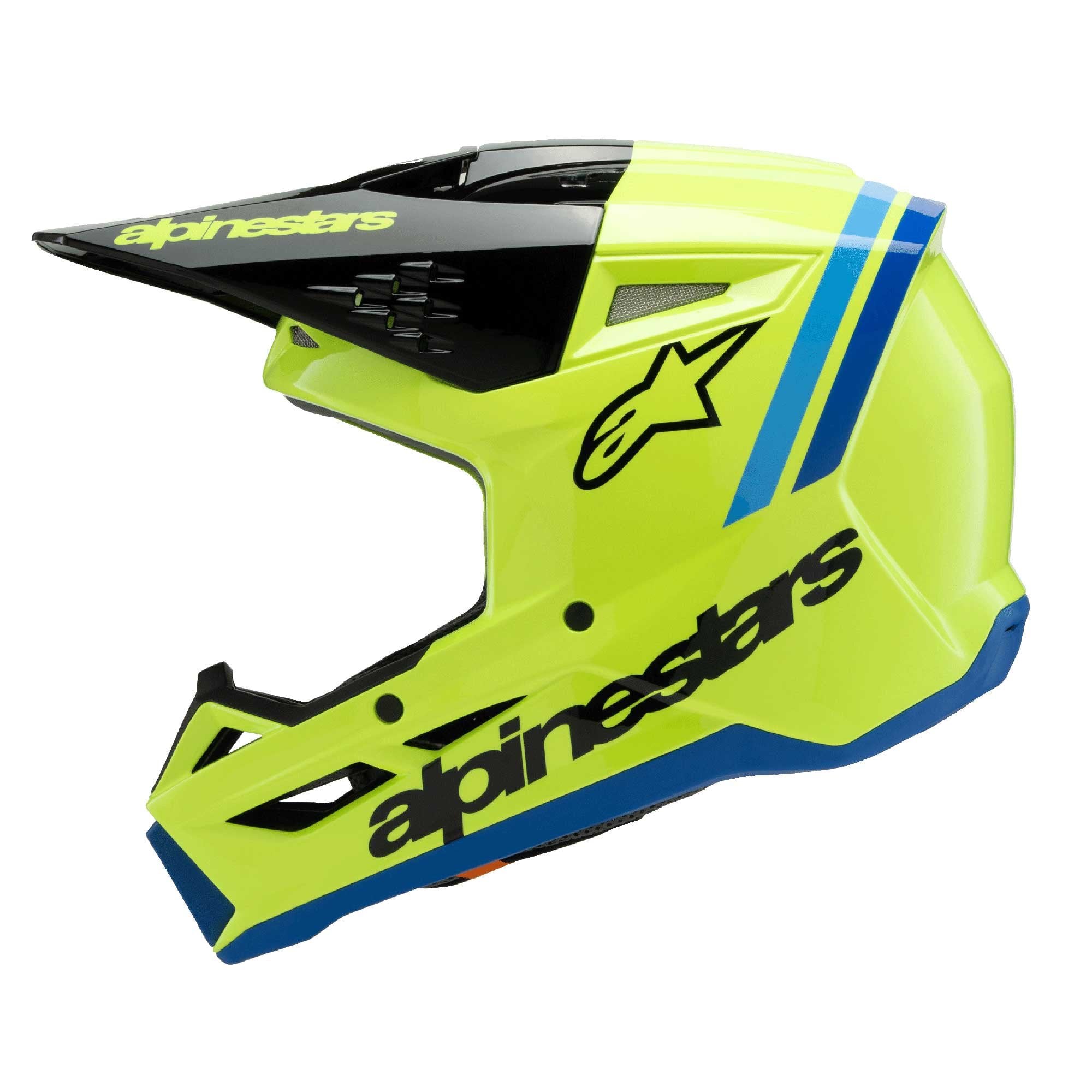 Alpinestars (MX26) Youth Helmet - S-M3 Radium ECE06 (Yellow Fluo/Black/Blue Gloss)