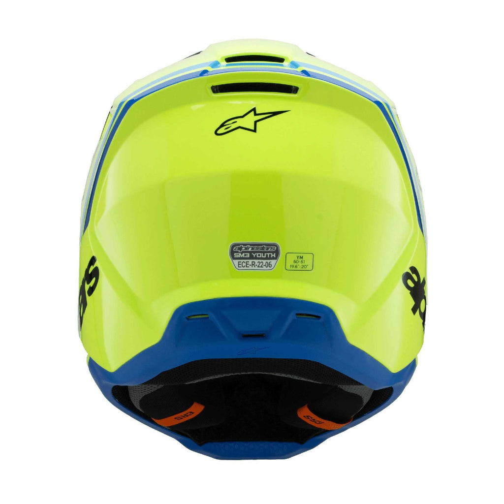 Alpinestars (MX26) Youth Helmet - S-M3 Radium ECE06 (Yellow Fluo/Black/Blue Gloss)
