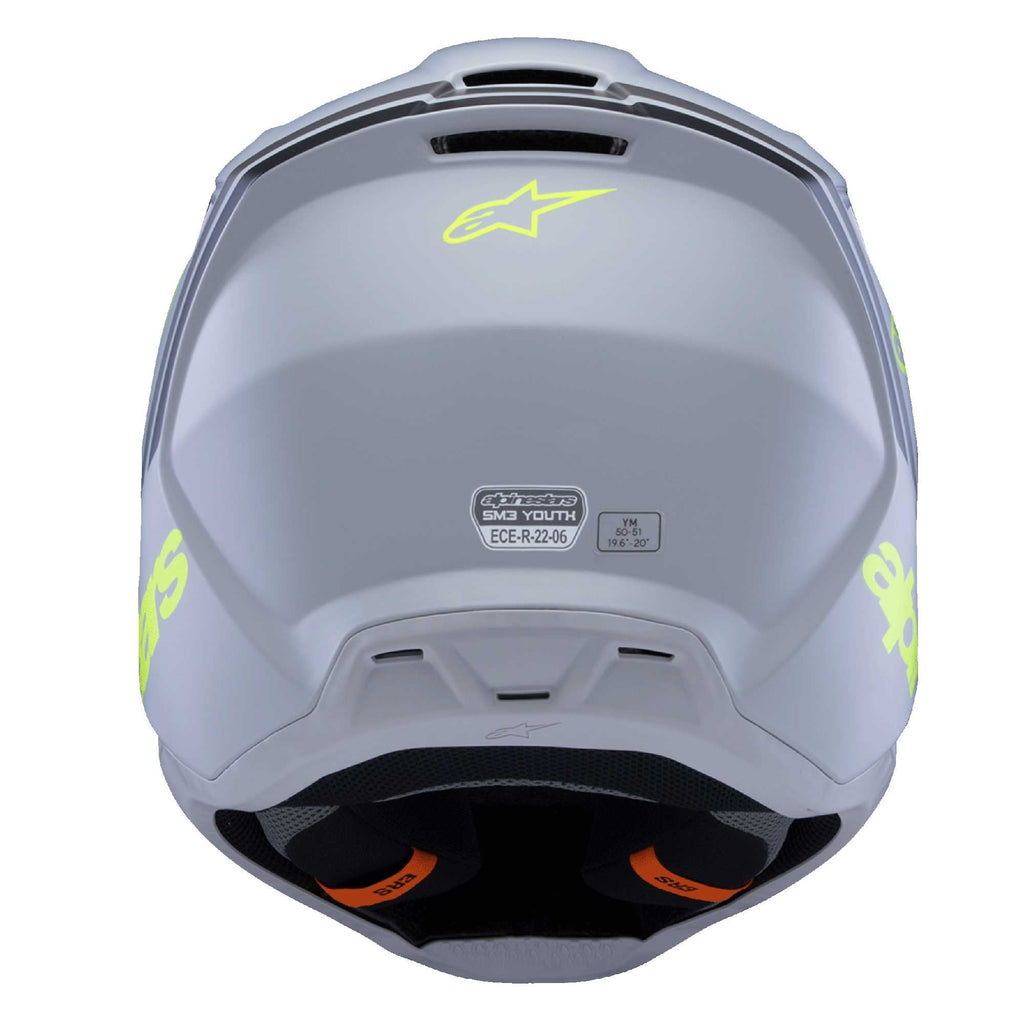 Alpinestars (SALE) Youth Helmet - S-M3 Radium ECE06 (Grey/Black/Yellow Fluo Matt)
