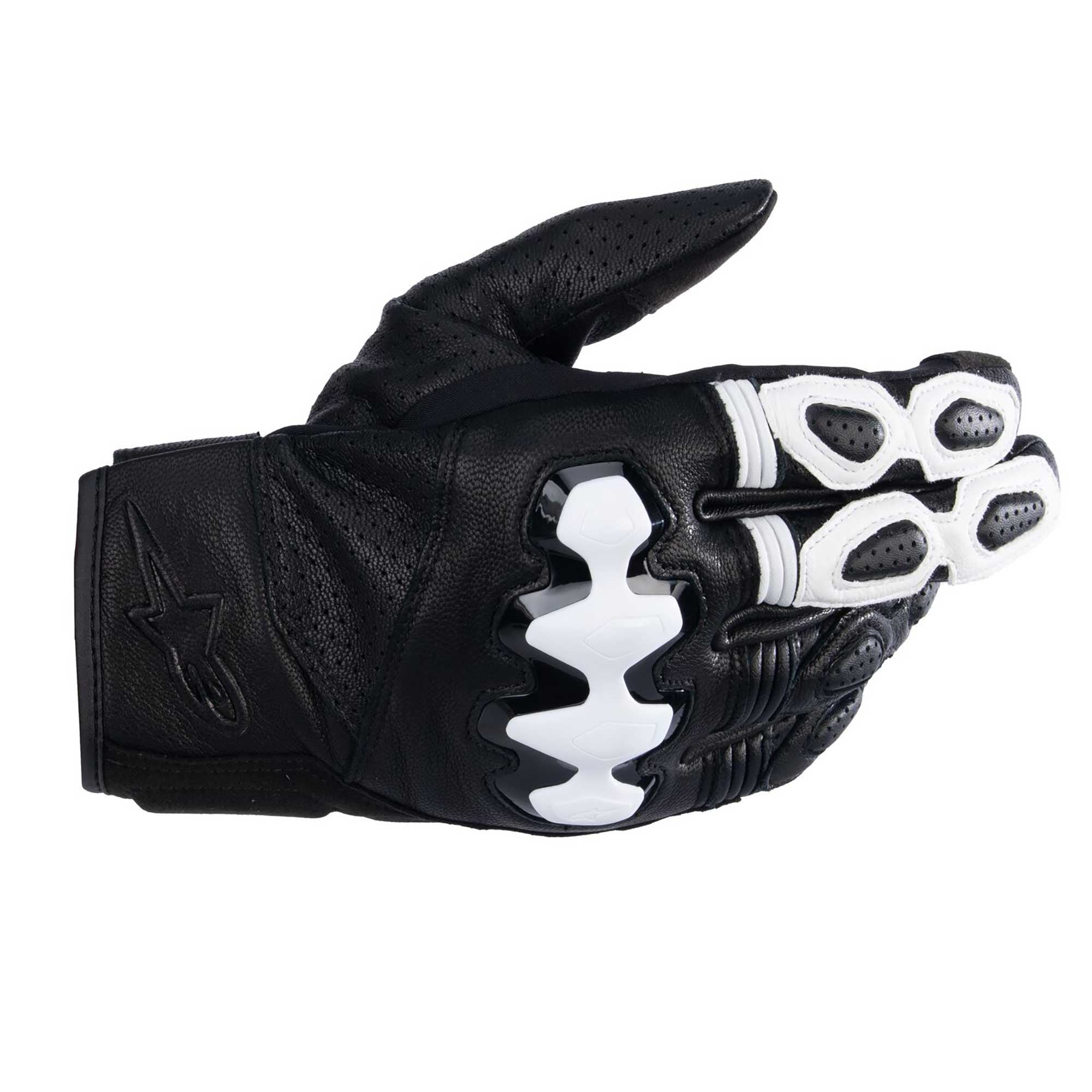 Alpinestars Celer V3 Motorcycle Short Leather Gloves (Black/White)