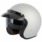 Vcan H589 Open Face Helmet inc Peak (Silver Matte)