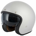 Vcan H589 Open Face Helmet inc Peak (Silver Matte)