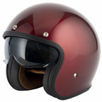 Vcan H589 Open Face Helmet inc Peak (Burgundy)
