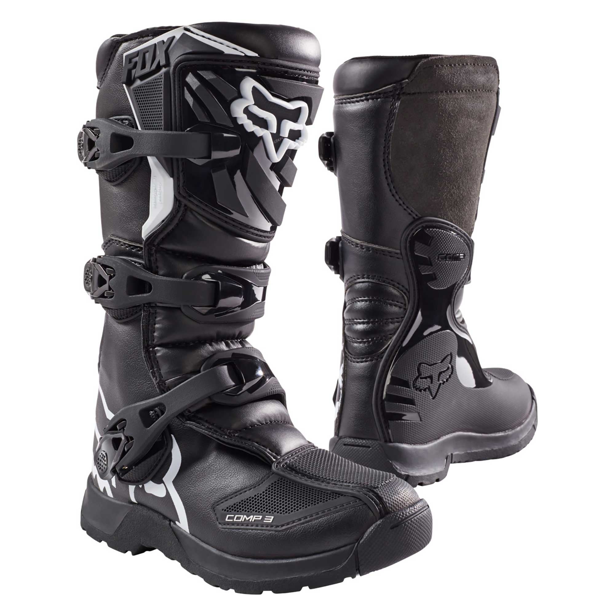 FOX Racing Youth Motocross Boots - COMP 3Y (Black)