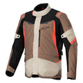 Alpinestars ST-1 Waterproof Motorcycle Adventure Textile Jacket (Dark Khaki/Sand/Black/Red Fluo)