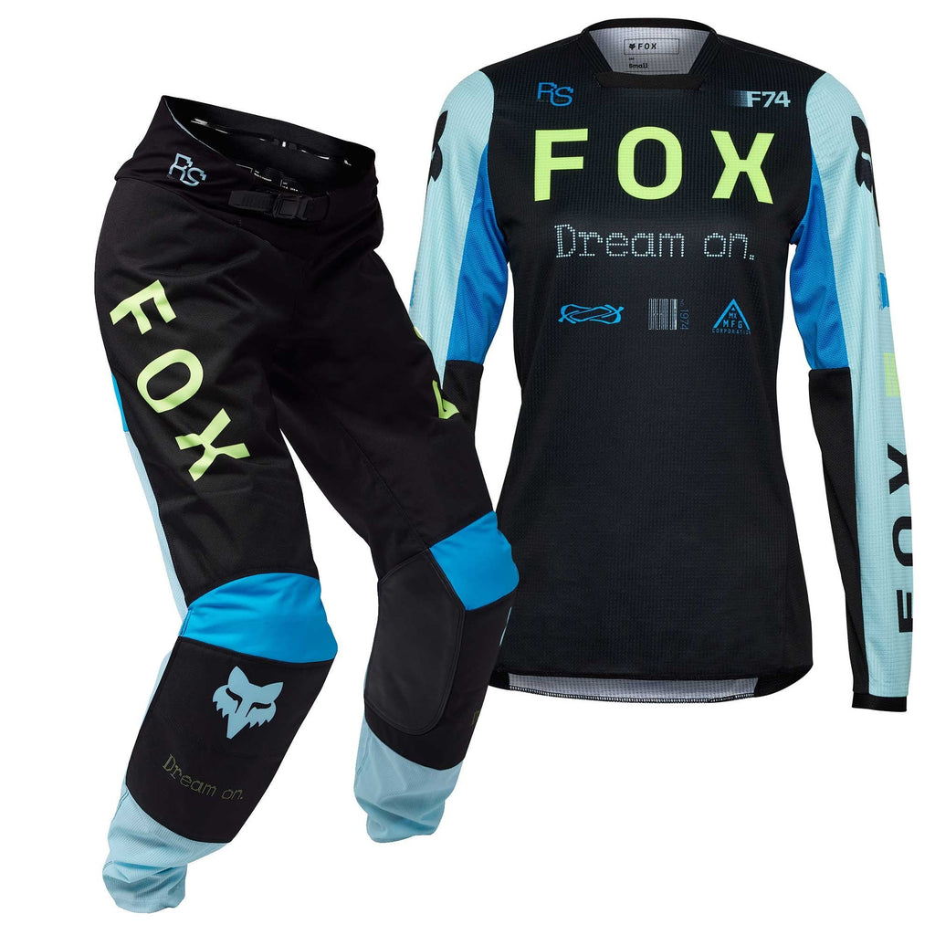 FOX (SALE) Women's MX Jersey & Pant Kit - 180 RACE SPEC (Black/Teal/Blue)