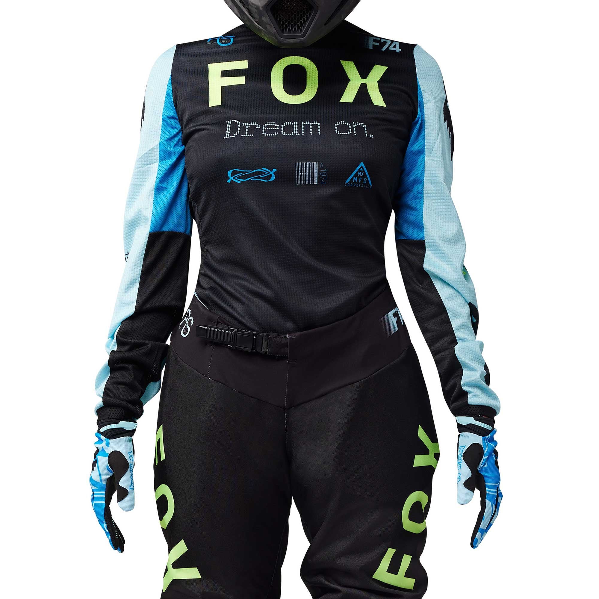 FOX (SALE) Women's MX Jersey & Pant Kit - 180 RACE SPEC (Black/Teal/Blue)